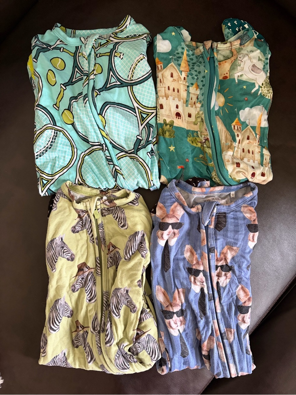 Posh Peanut Sleeper Lot - 4 pairs NB-6/9m